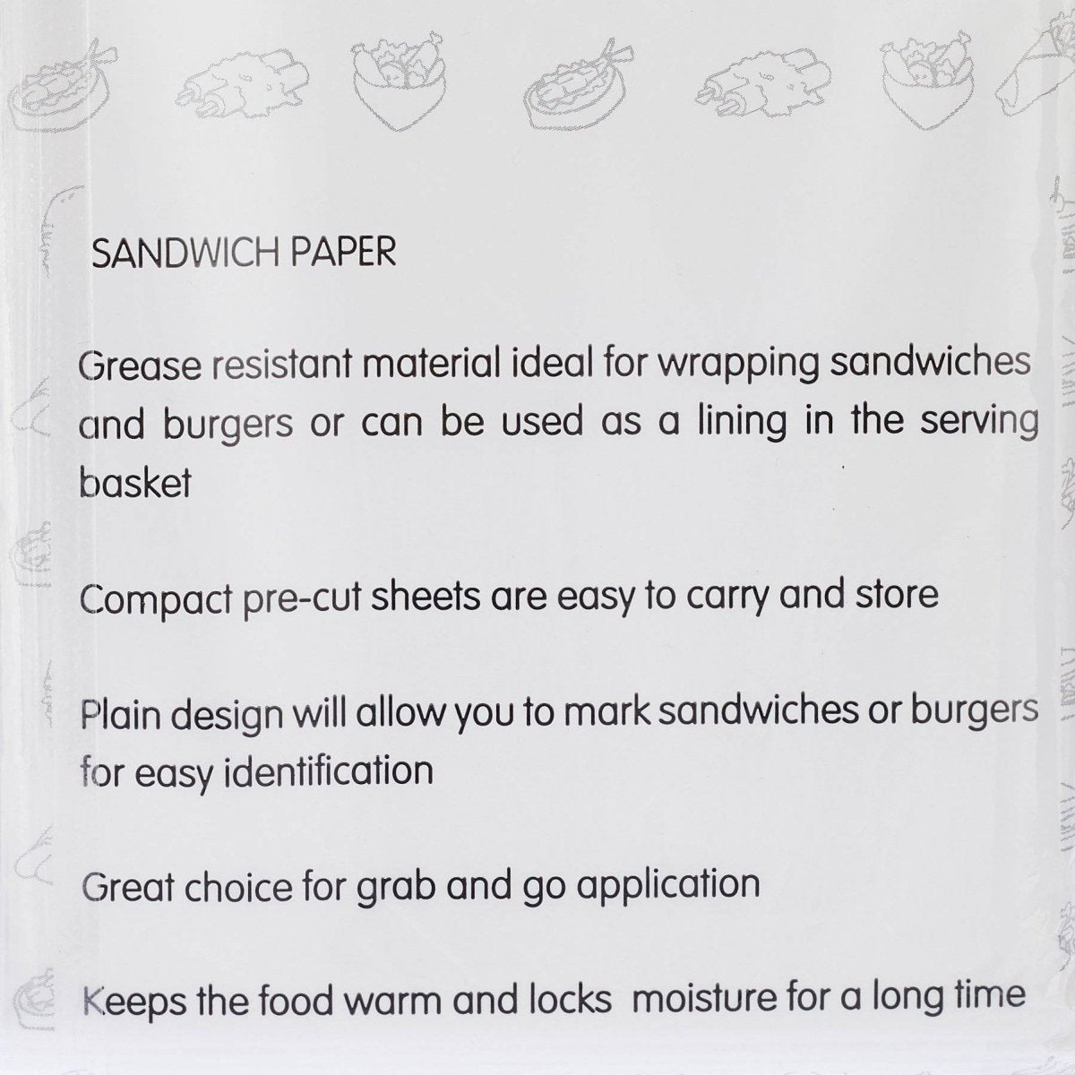 SANDWICH PAPER WRAP - hotpackwebstore.com - Wrapping Papers