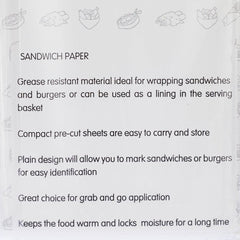 SANDWICH PAPER WRAP - hotpackwebstore.com - Wrapping Papers