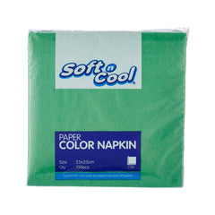 Soft n Cool Green Napkin 25 X 25 cm - hotpackwebstore.com - Paper Napkin