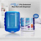 Soft n Cool Maxi Roll Dispenser 1 pc + 6 Rolls of 2 Ply Maxi Roll - hotpackwebstore.com