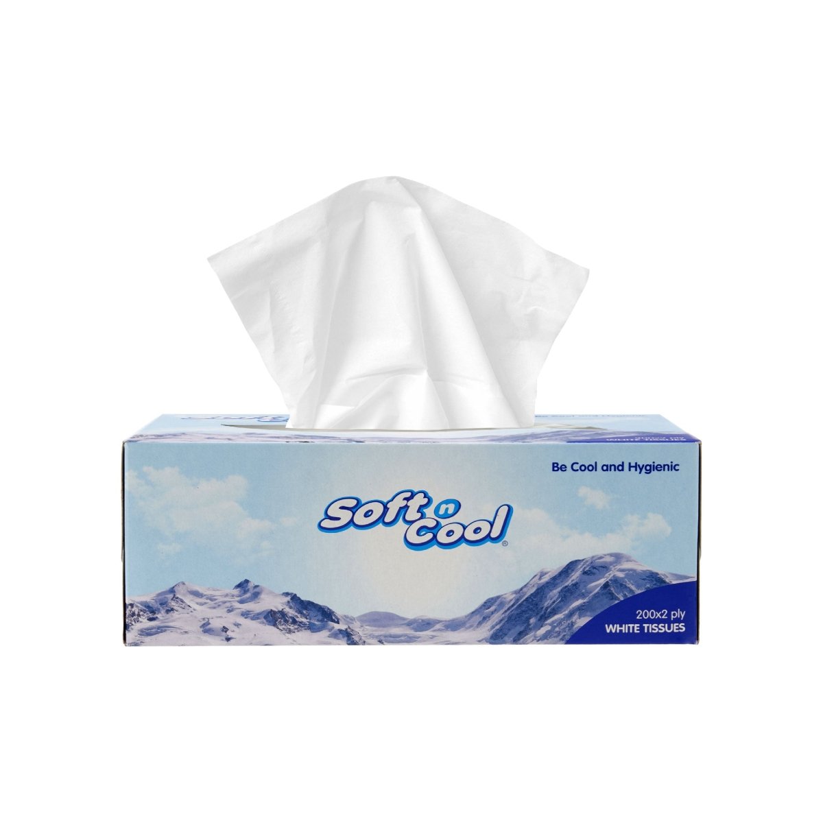 Soft n Cool Offer Pack Facial Tissues 2 Ply 200 Sheets 5 Boxes with 25 Pieces Refreshing Wet Wipes Free - hotpackwebstore.com -