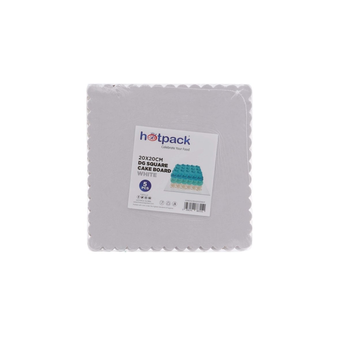 Square Cake Board 5 Pieces - hotpackwebstore.com - Baking & Decoration