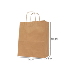 Twisted Handle Kraft Brown Paper Bag 100 Pieces - hotpackwebstore.com - Twisted Handle Paper Bags