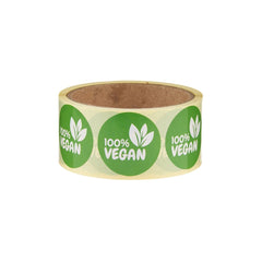Vegan Sticker Roll 250 Pieces - hotpackwebstore.com - Stickers
