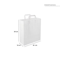 White Flat Handle Paper Bag - hotpackwebstore.com - Flat Handle Paper Bags