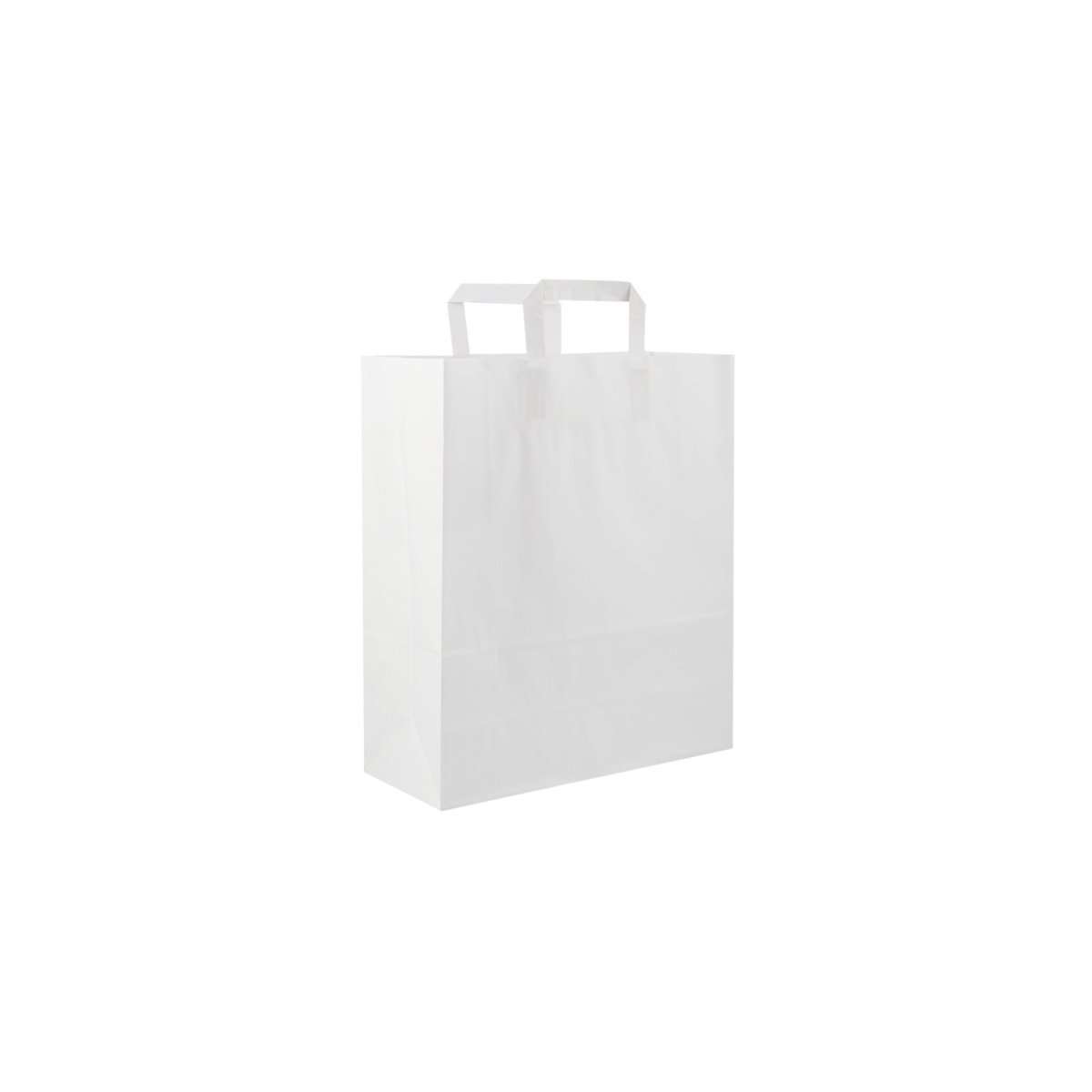 White Flat Handle Paper Bag - hotpackwebstore.com - Flat Handle Paper Bags