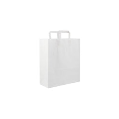 White Flat Handle Paper Bag - hotpackwebstore.com - Flat Handle Paper Bags
