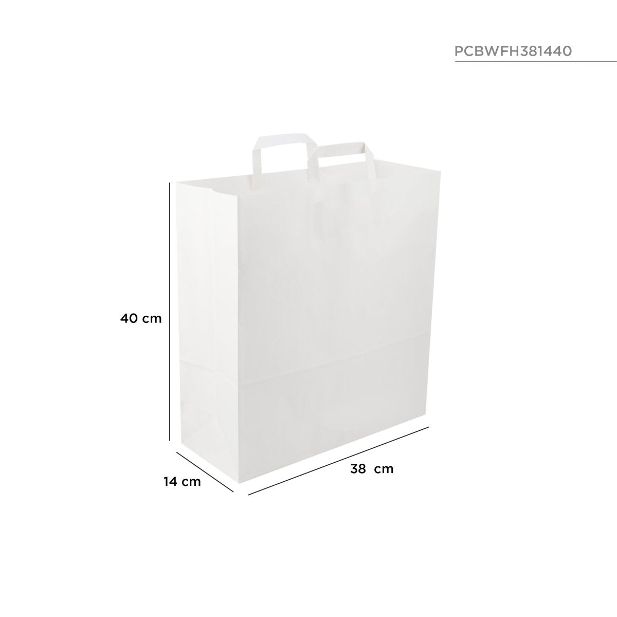 White Flat Handle Paper Bag - hotpackwebstore.com - Flat Handle Paper Bags