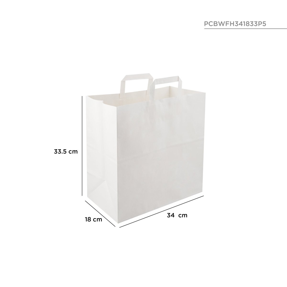 White Flat Handle Paper Bag - hotpackwebstore.com - Flat Handle Paper Bags
