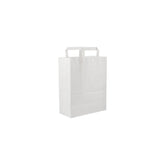 White Flat Handle Paper Bag - hotpackwebstore.com - Flat Handle Paper Bags