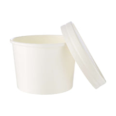 White Paper Noodle Bowl with Paper Lid - hotpackwebstore.com - Noodle Bowls