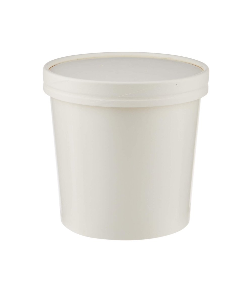 White Paper Noodle Bowl with Paper Lid - hotpackwebstore.com - Noodle Bowls