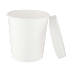 White Paper Noodle Bowl with Paper Lid - hotpackwebstore.com - Noodle Bowls