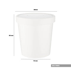 White Paper Noodle Bowl with Paper Lid - hotpackwebstore.com - Noodle Bowls