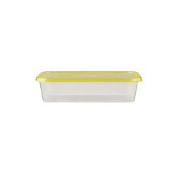 Clear Rectangular Heavy Duty Microwave Container with Color Lids - hotpackwebstore.com