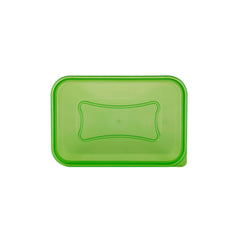 Clear Rectangular Heavy Duty Microwave Container with Color Lids - hotpackwebstore.com