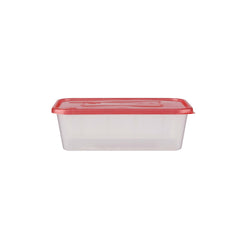 Clear Rectangular Heavy Duty Microwave Container with Color Lids - hotpackwebstore.com