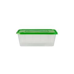Clear Rectangular Heavy Duty Microwave Container with Color Lids - hotpackwebstore.com