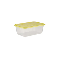 Clear Rectangular Heavy Duty Microwave Container with Color Lids - hotpackwebstore.com