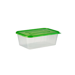 Clear Rectangular Heavy Duty Microwave Container with Color Lids - hotpackwebstore.com