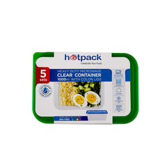 Clear Rectangular Heavy Duty Microwave Container with Color Lids - hotpackwebstore.com