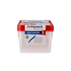 Clear Rectangular Heavy Duty Microwave Container with Color Lids - hotpackwebstore.com