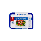 Clear Reusable Microwavable Container with Blue Color Lids - Hotpack Global