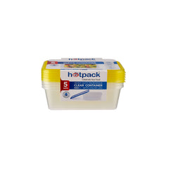 Clear Rectangular Heavy Duty Microwave Container with Color Lids - hotpackwebstore.com