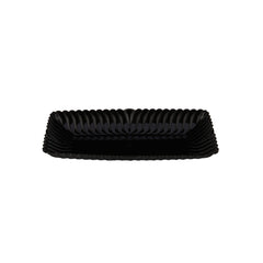 Rectangle Flower Plate black for snacks - Hotpack Global