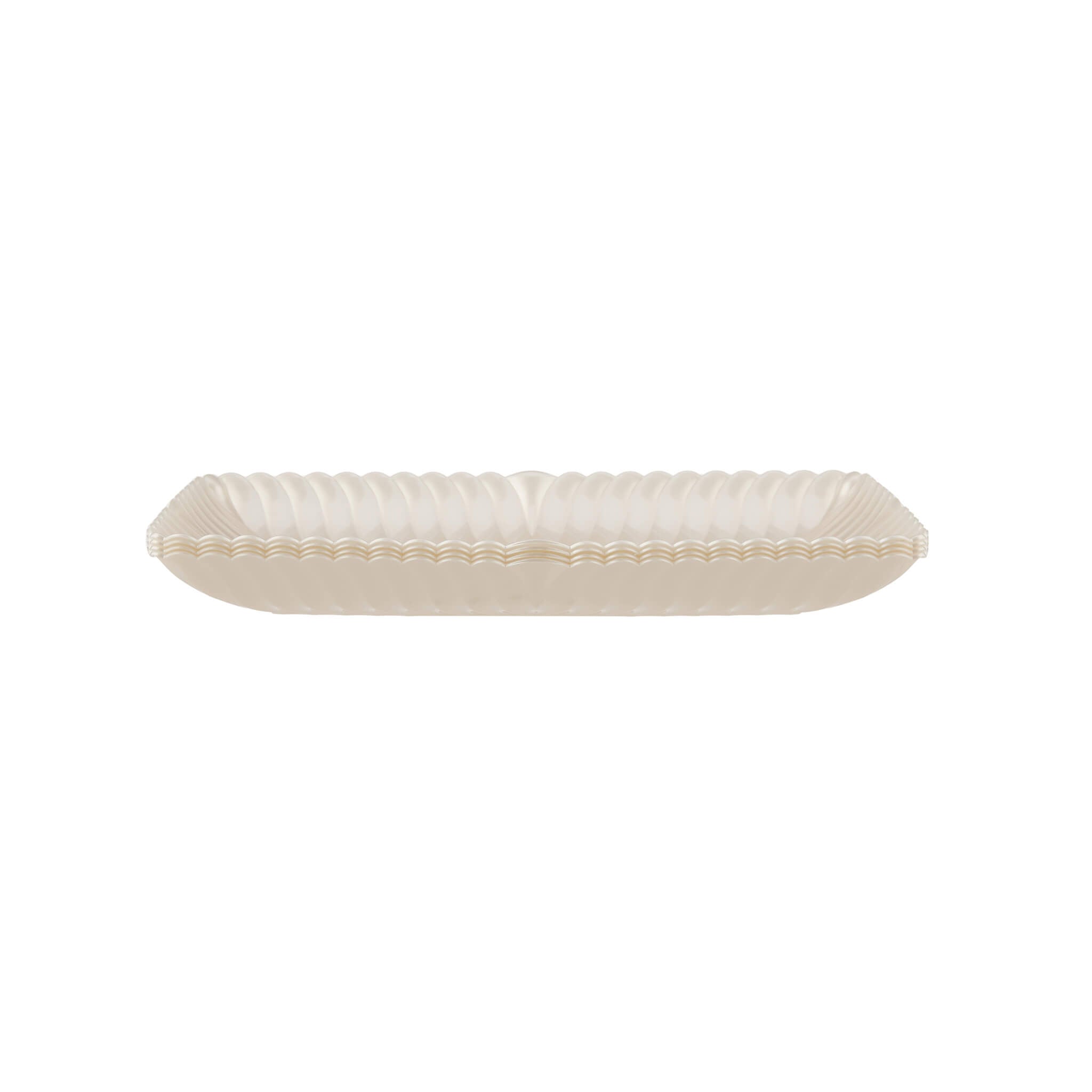 Rectangle Flower Plate Pearl white - Hotpack Global