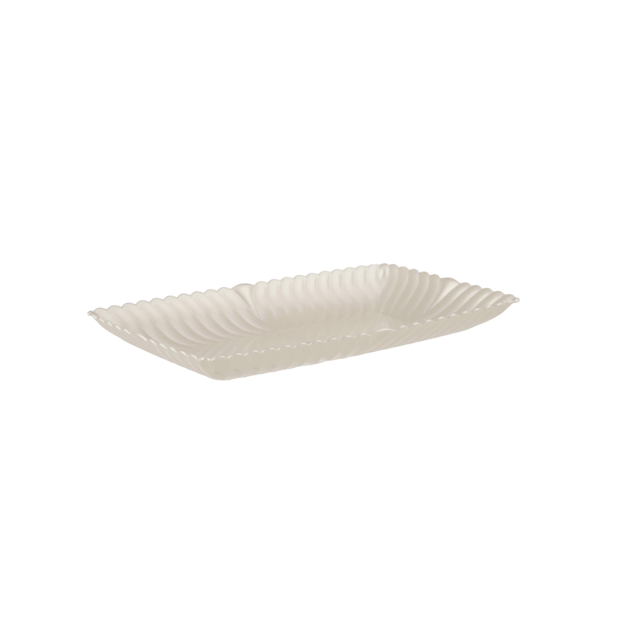 Rectangle Flower Plate Pearl white - Hotpack Global