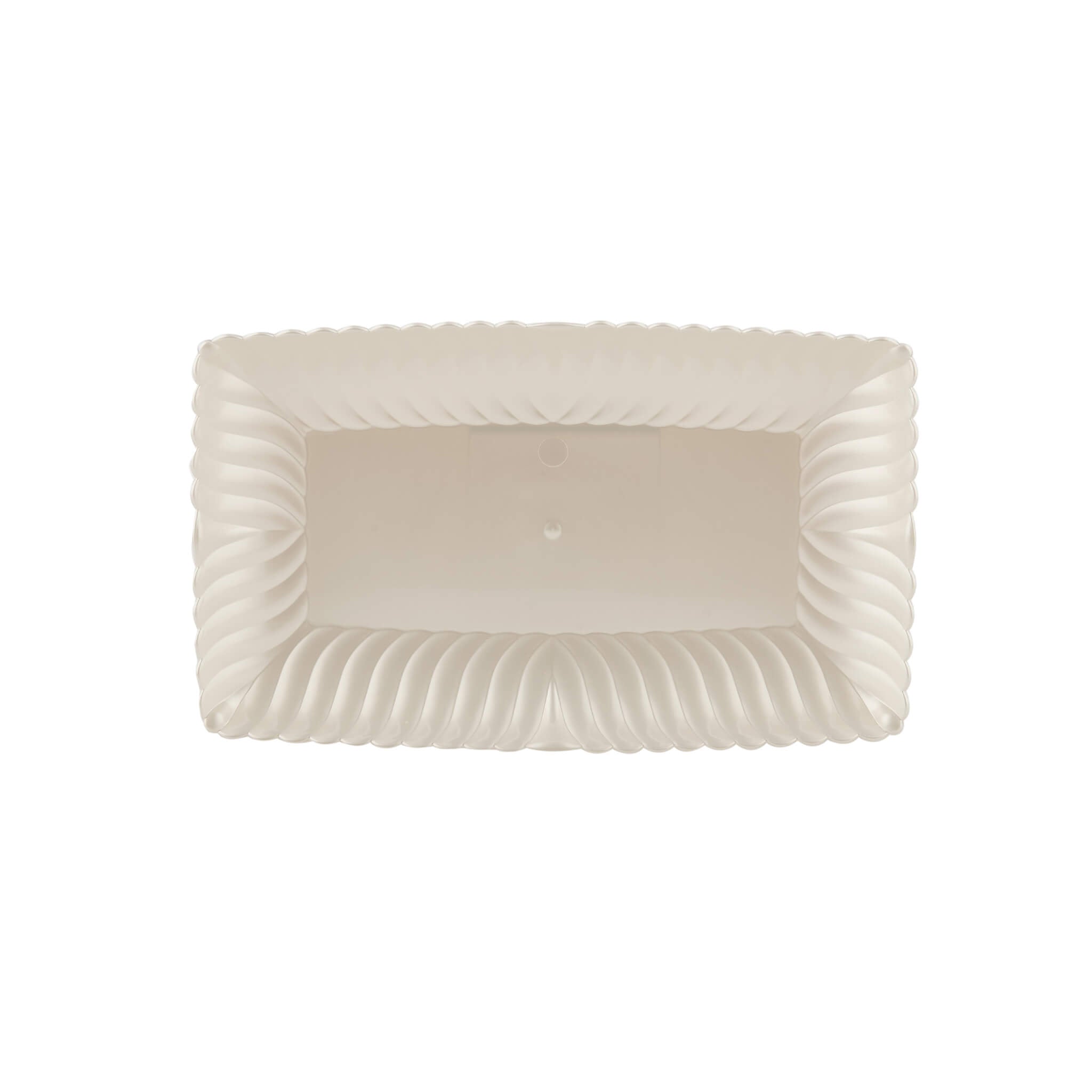Rectangle Flower Plate Pearl white - Hotpack Global