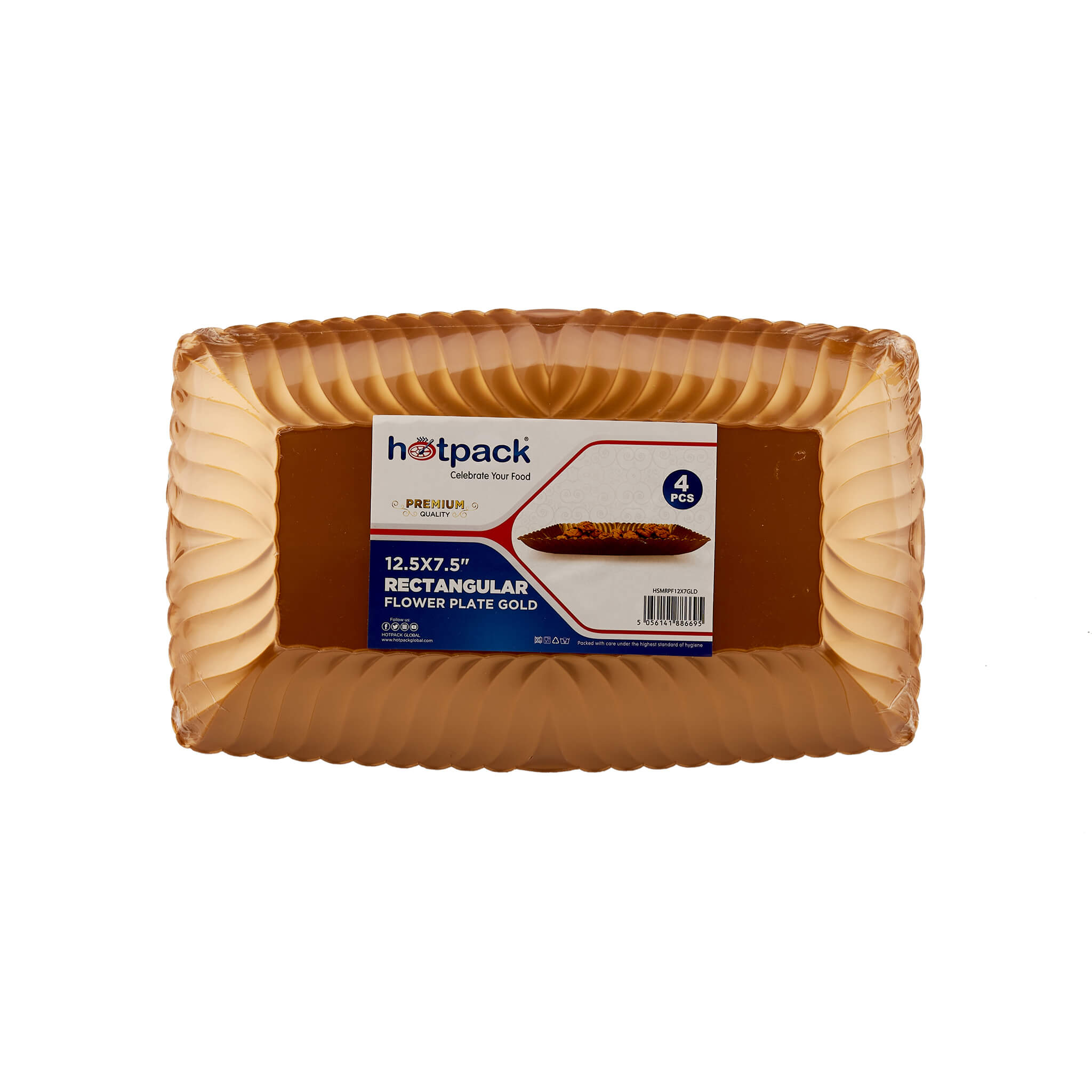 Premium Rectangle Flower Plate 4 Pieces - Hotpack Global