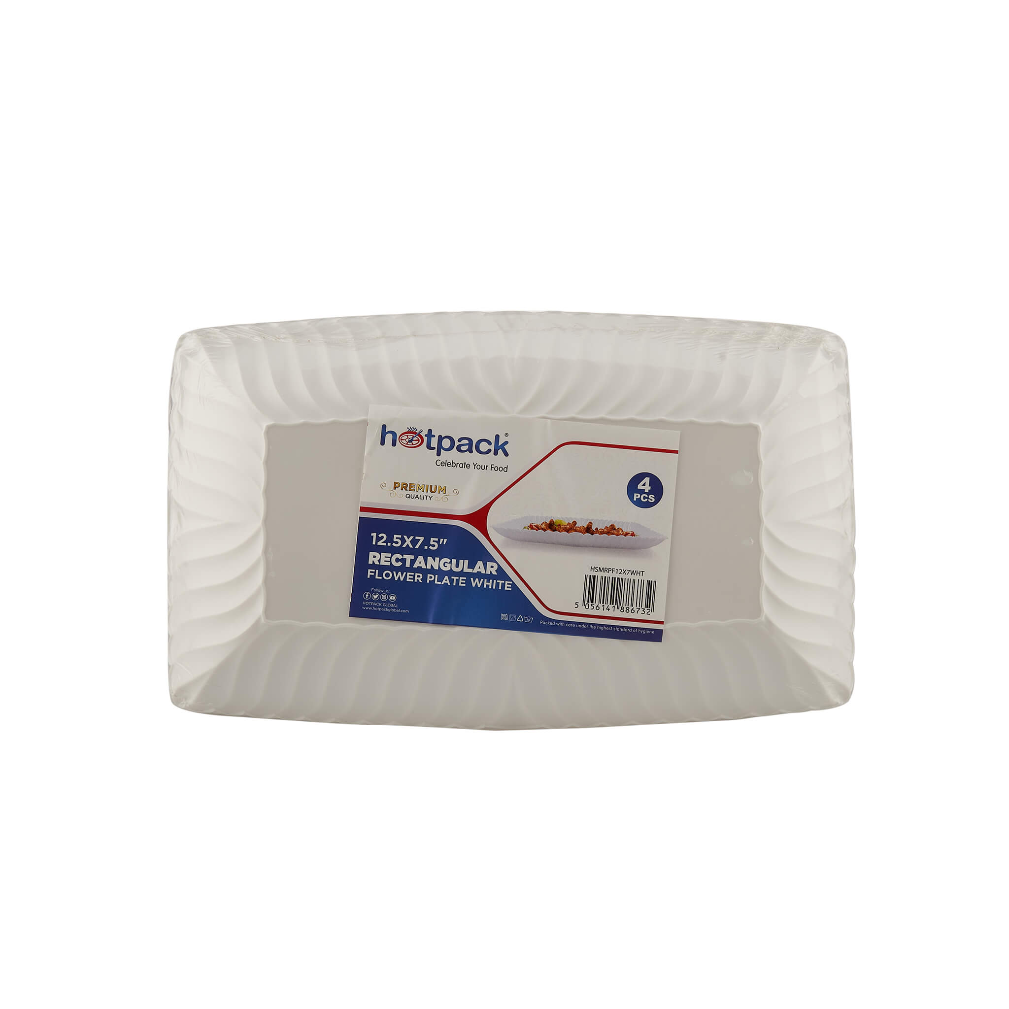 Premium Rectangle Flower Plate 4 Pieces - Hotpack Global