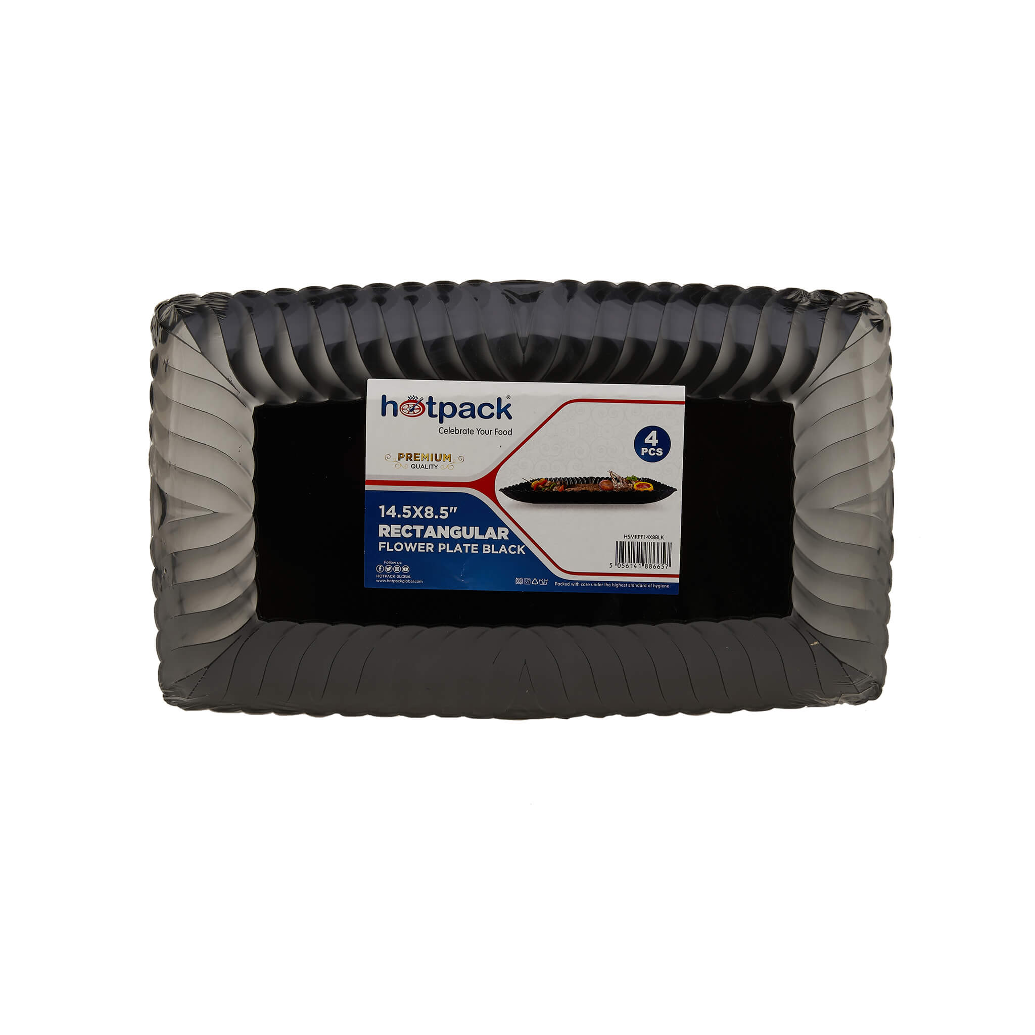 Premium Rectangle Flower Plate 4 Pieces - Hotpack Global