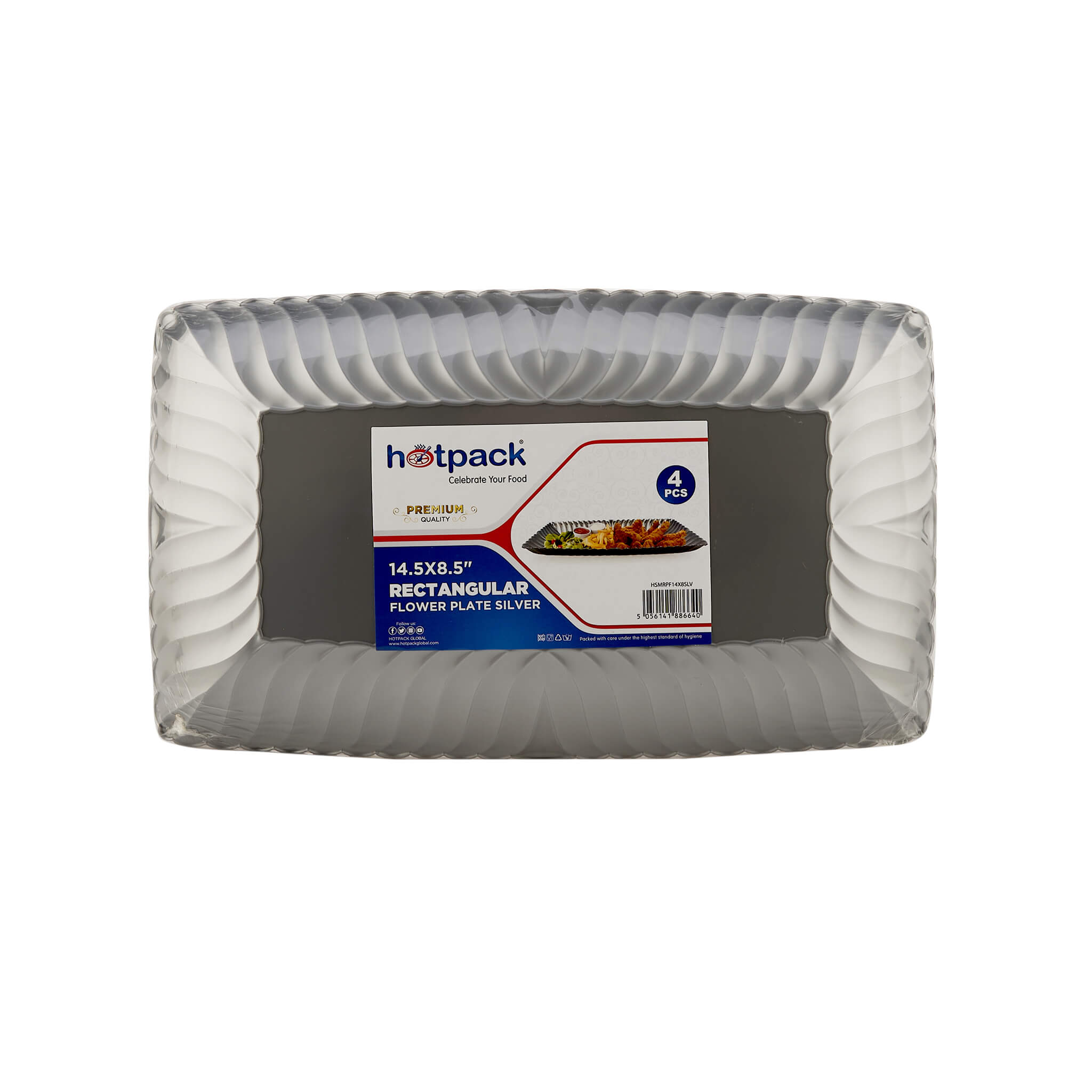 Premium Rectangle Flower Plate 4 Pieces - Hotpack Global