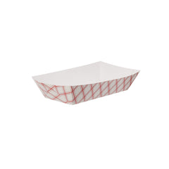 Red and White Boat Tray 5 lb for concession food - Hotpack Global