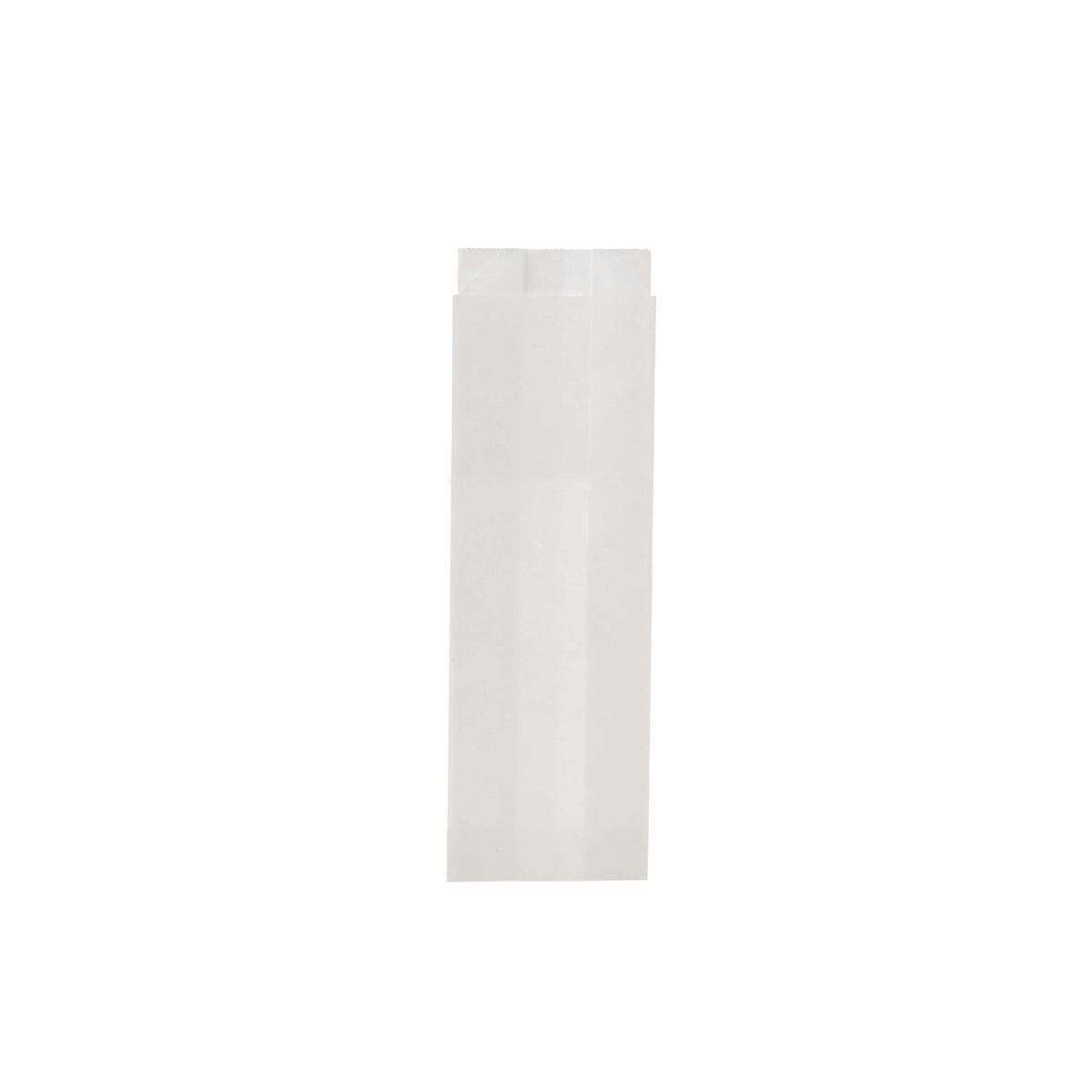 80x50x250 mm No.0 Pinch or flat bottom paper bag white - Hotpack Global