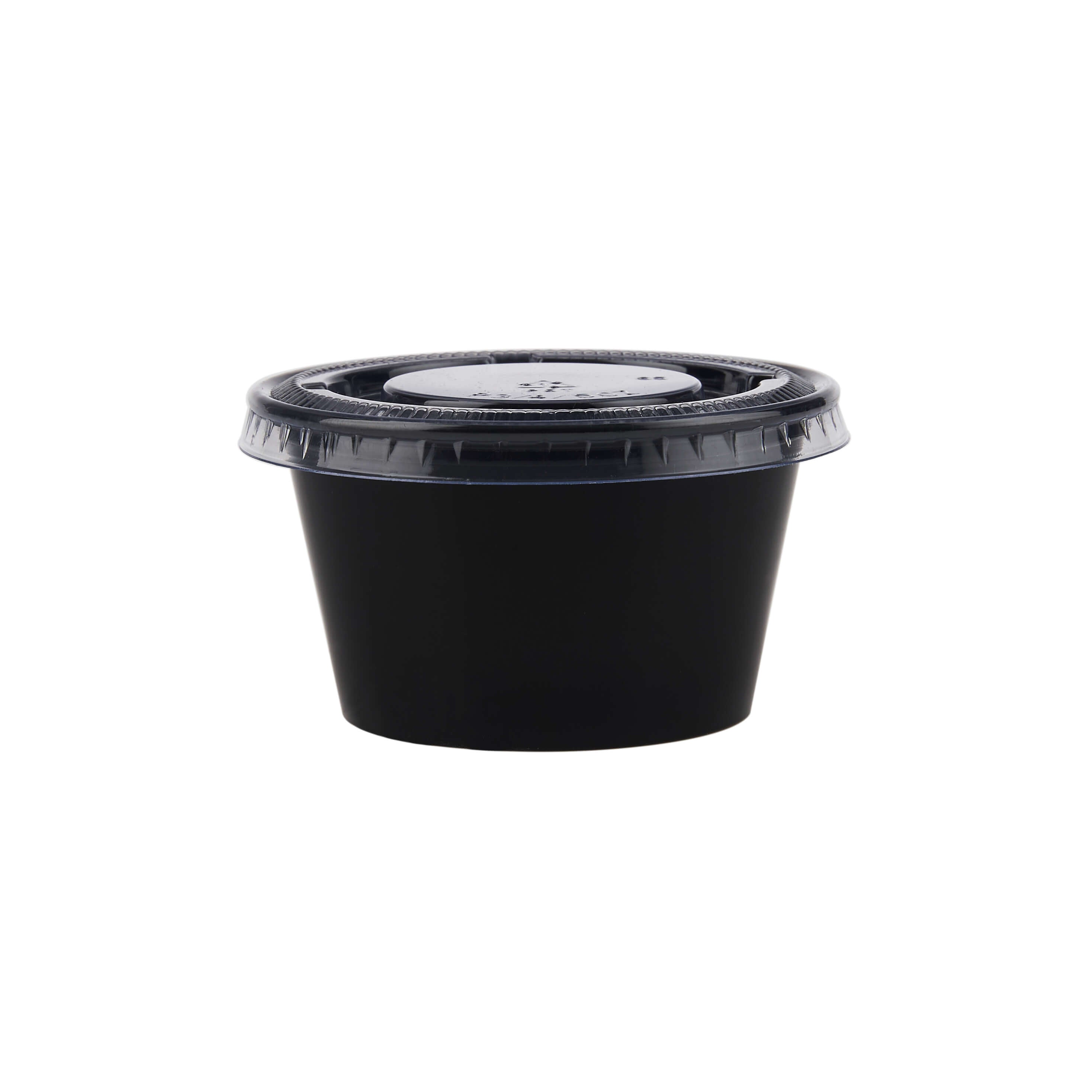 Black PET Portion Cup for sauces and condiments- Hotpack Global
