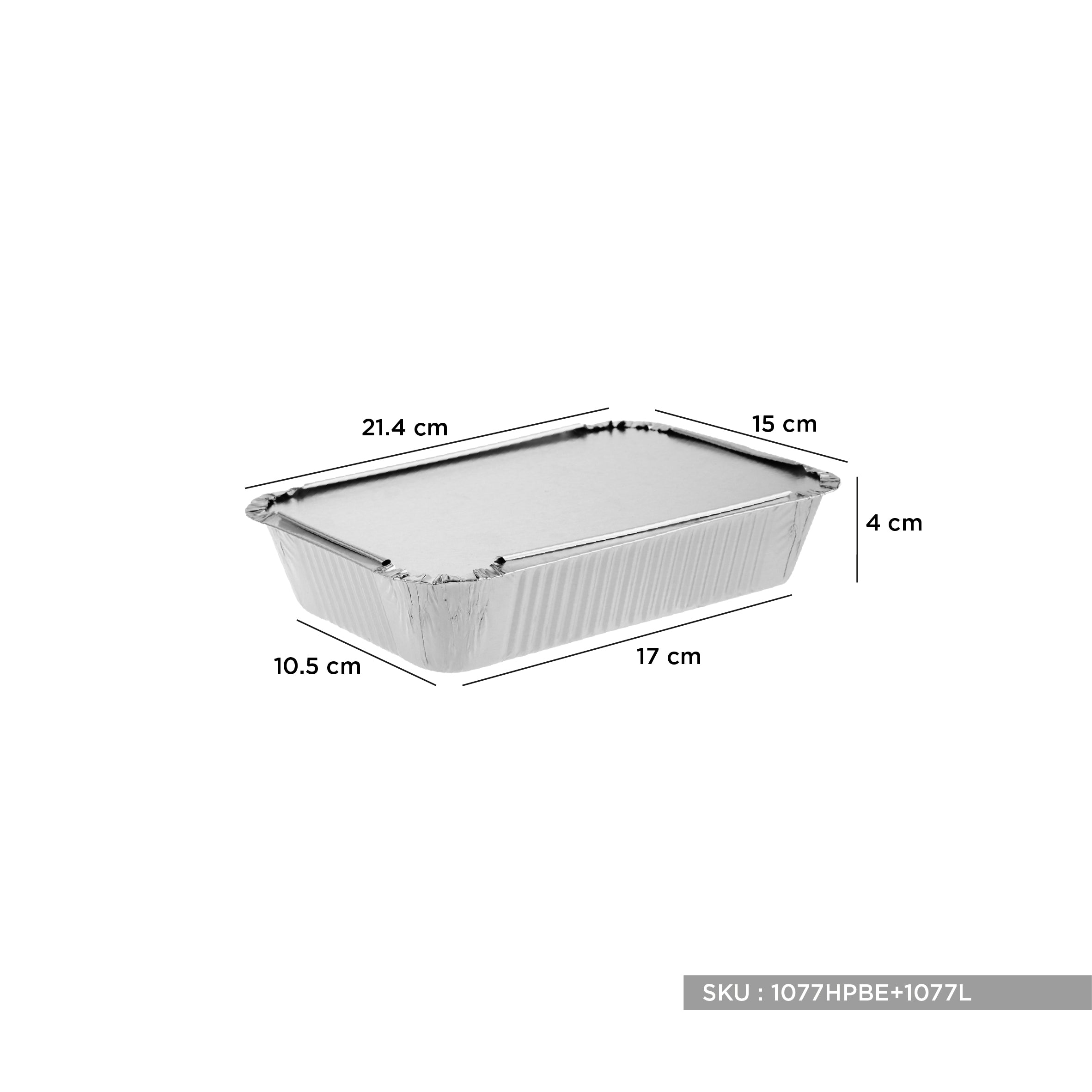1077 Aluminum container with lid - Hotpack Global