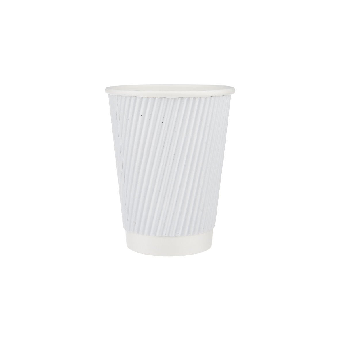 12 Oz White Ripple Paper Cup With Lid 10 Pieces - hotpackwebstore.com - Ripple Paper Cups