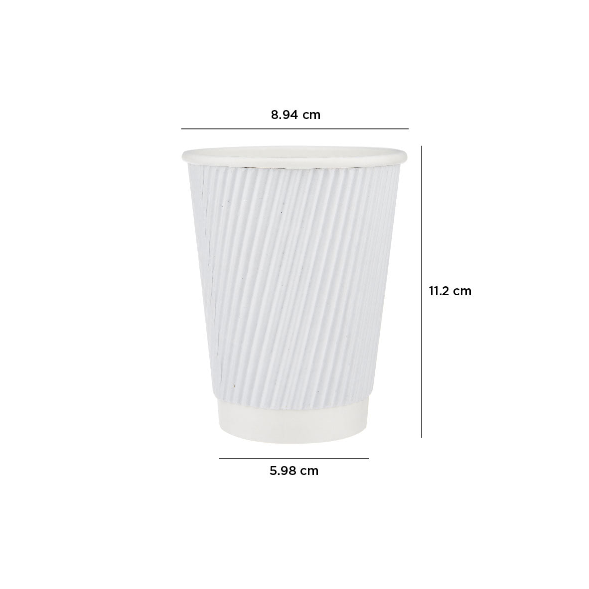 12 Oz White Ripple Paper Cup With Lid 10 Pieces - hotpackwebstore.com - Ripple Paper Cups