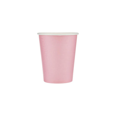 25 Pieces 8 Oz Single Wall Pink Paper Cups - hotpackwebstore.com - Single Wall Paper Cups
