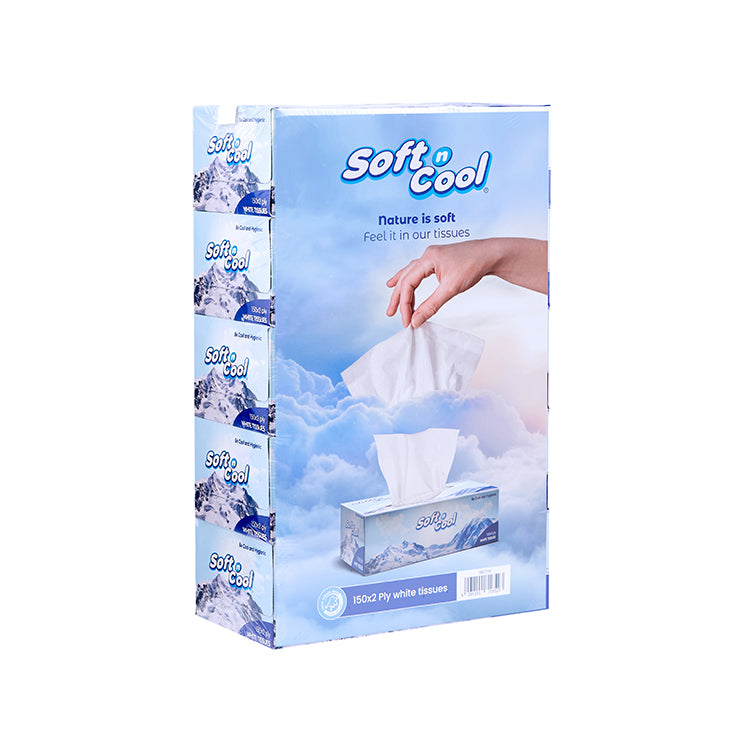 30 boxes Soft n Cool Facial Tissue 150 Sheets x 2 ply
