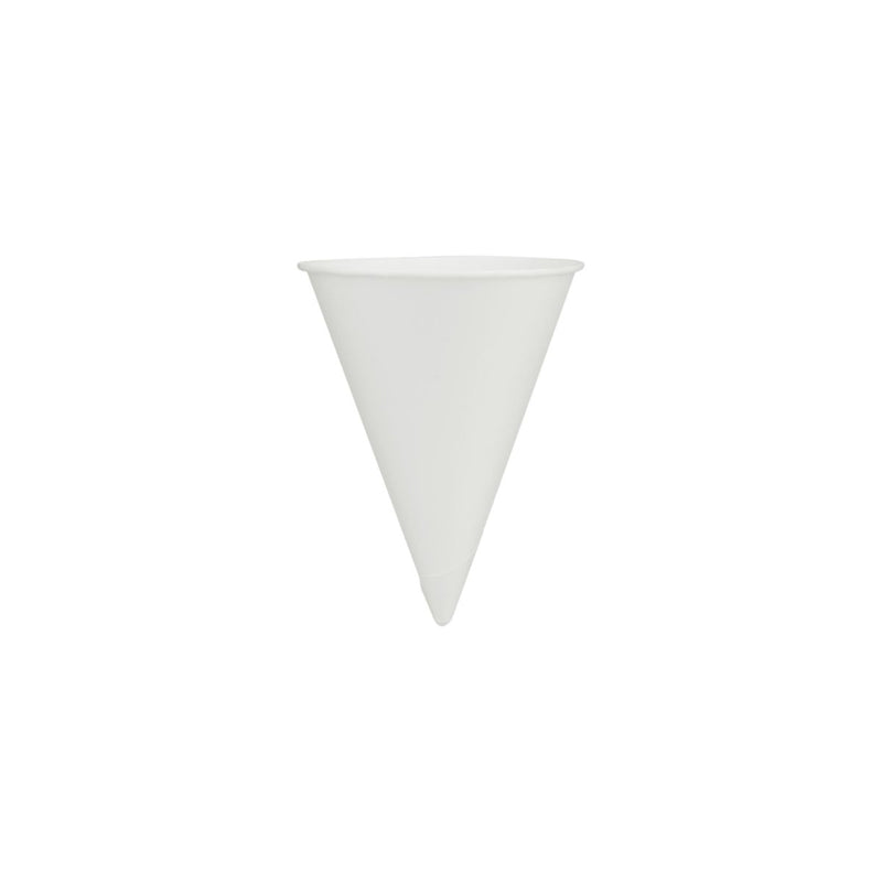 4.5 Oz White Paper Food Service Cone Cold Water Cup - hotpackwebstore.com - Paper Cone