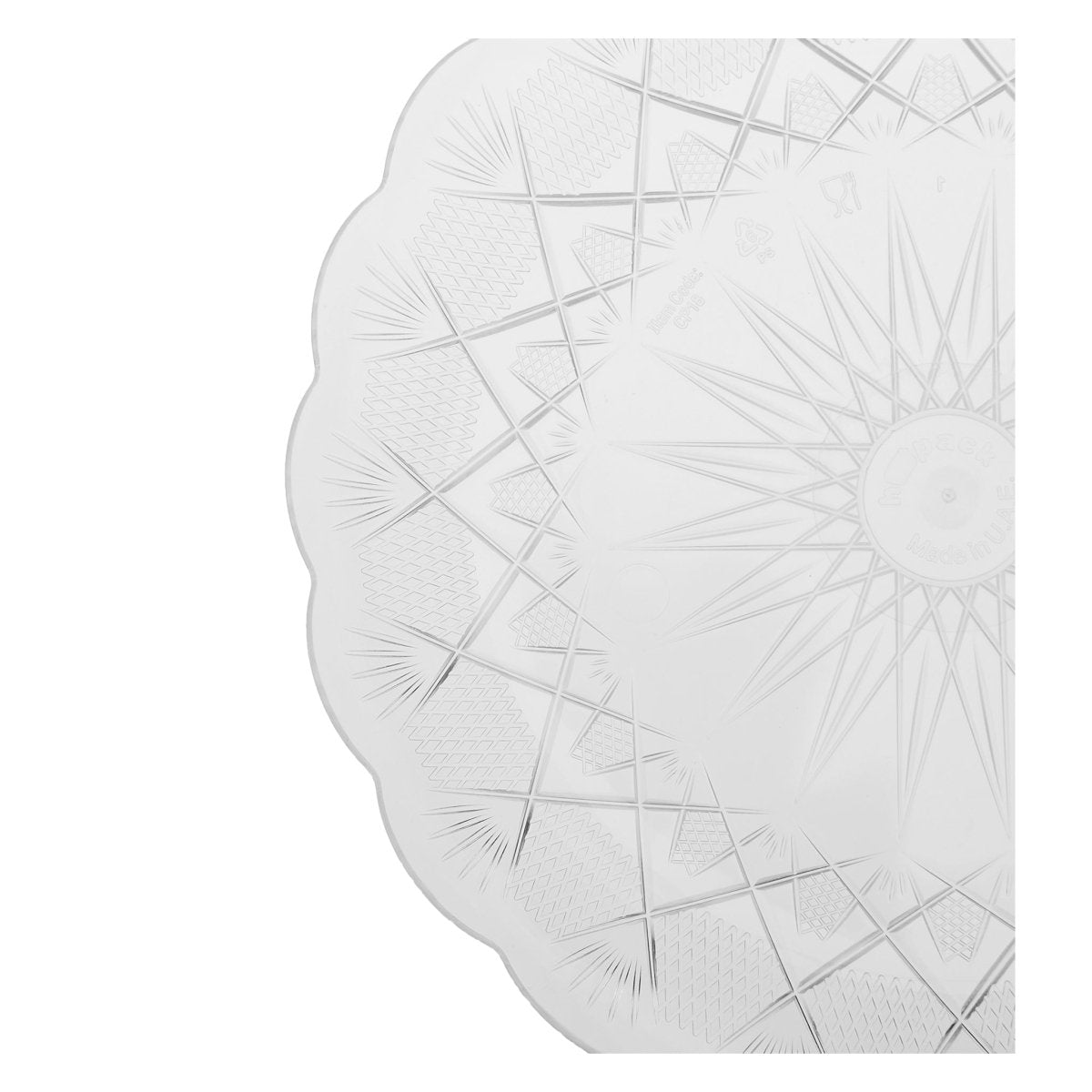 5 Pieces Round Crystal Plate - hotpackwebstore.com - Plastic Plates
