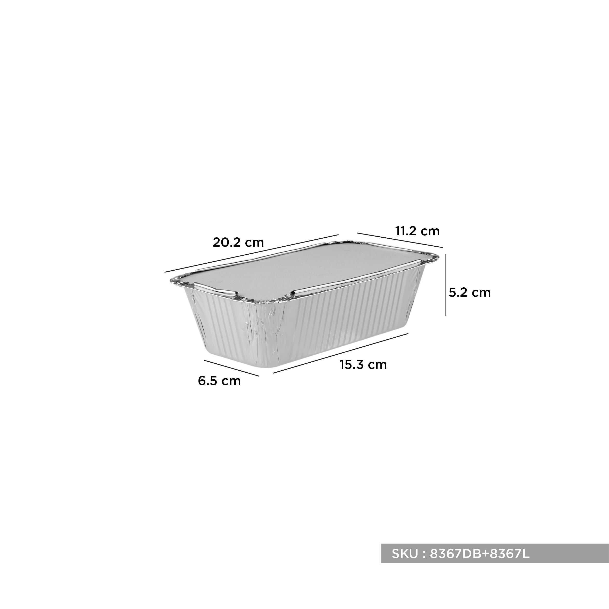 Aluminium takeaway container with lid 8367 - Hotpack Global