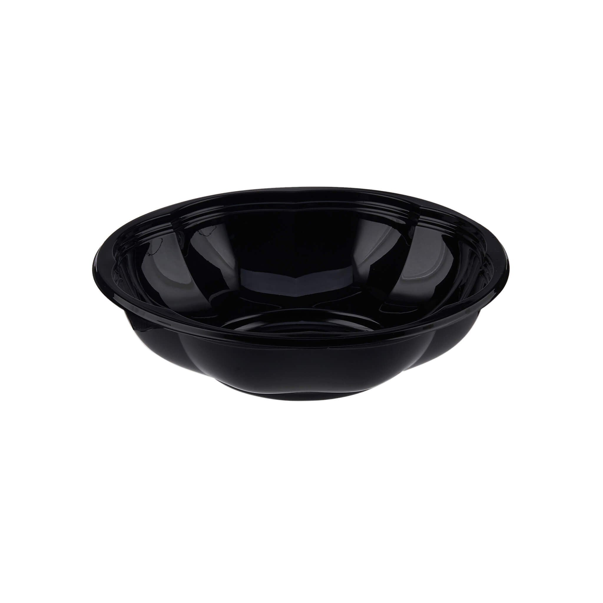 Black Base Round Salad Bowl With Clear Lid - hotpackwebstore.com