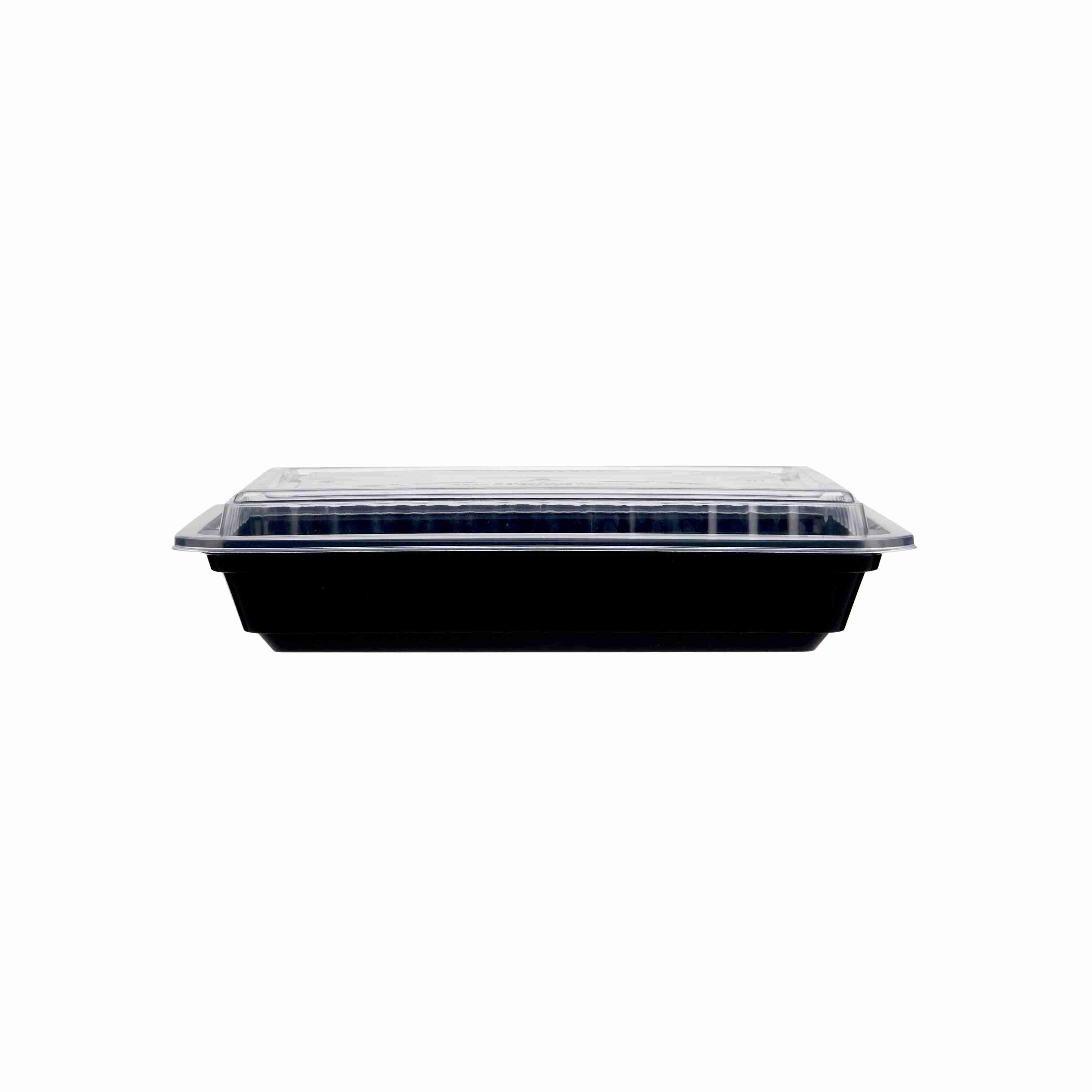 Black Base Heavy Duty Rectangular Container 28 oz | 300 Pieces - hotpackwebstore.com