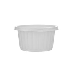 Plastic Ribbed Round Container White - hotpackwebstore.com